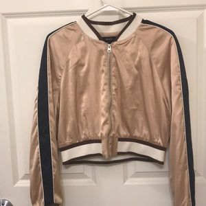 california embroidered crop bomber jacket